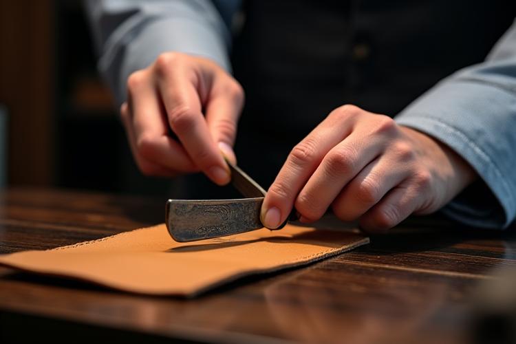 熟練のバーバーが集中して道具を扱う手元のクローズアップ